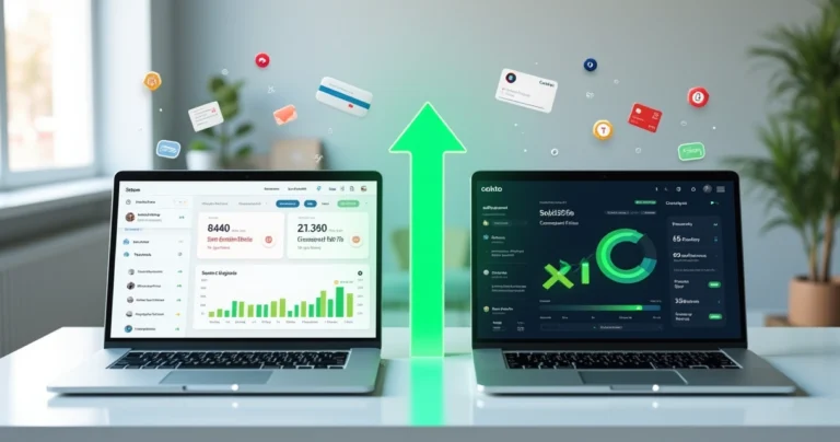 Tela dividida comparando taxas de plataformas de pagamento digitais